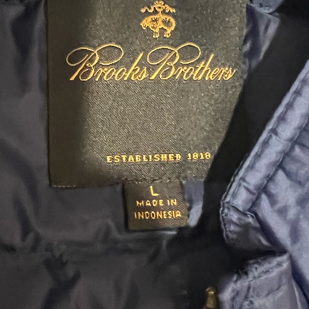 Brooks Brothers Men’s Blue down vest Outerwear large